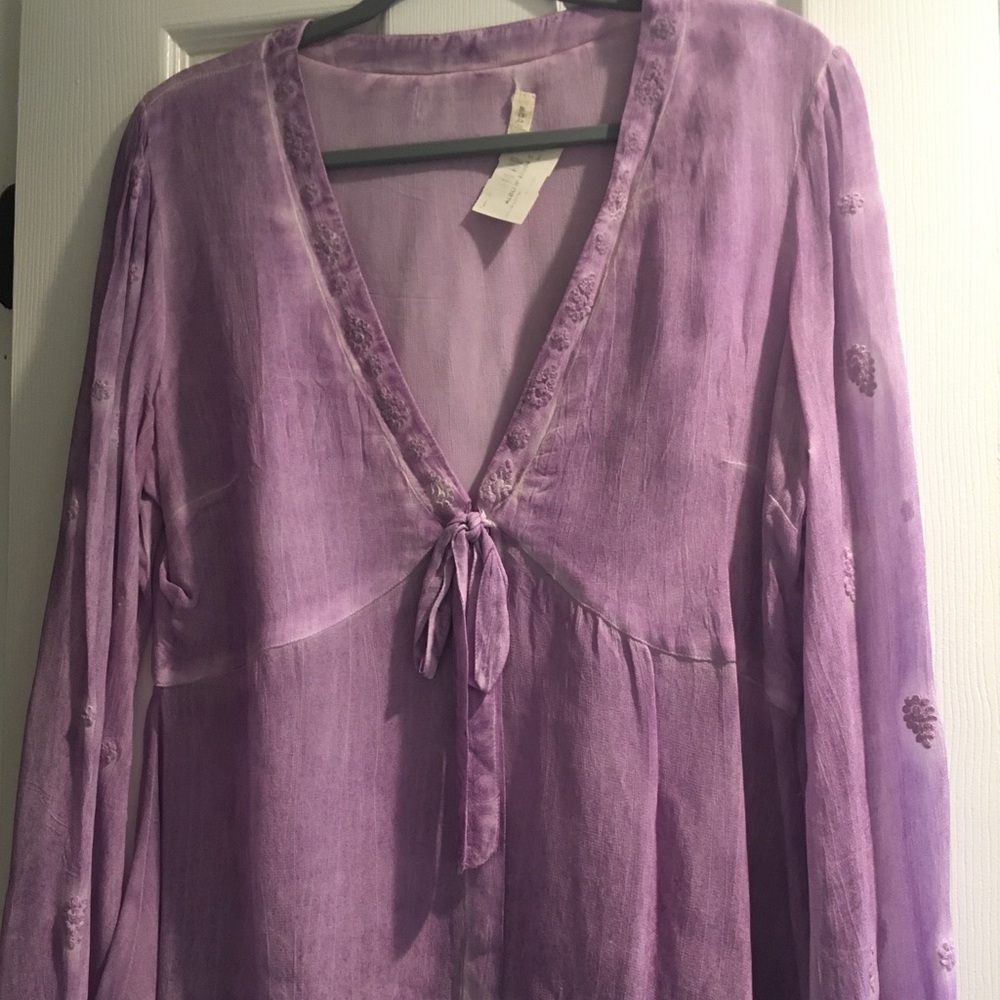 David and Albow purple sheer top